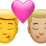 Beijo - Homem: Sem Tom de Pele, Homem: Tom de Pele Médio-Claro
