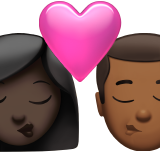 Beijo: Mulher, Homem, Tom de Pele Escuro, Tom de Pele Médio-Escuro