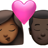 Beijo: Mulher, Homem, Tom de Pele Médio-Escuro, Tom de Pele Escuro