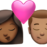 Beijo: Mulher, Homem, Tom de Pele Médio-Escuro, Tom de Pele Médio
