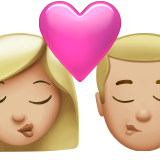 Beijo: Mulher, Homem, Tom de Pele Médio-Claro