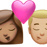 Beijo: Mulher, Homem, Tom de Pele Médio, Tom de Pele Médio-Claro