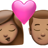 Beijo: Mulher, Homem, Tom de Pele Médio