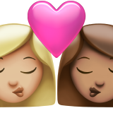 Beijo: Mulher, Mulher, Tom de Pele Médio-Claro, Tom de Pele Médio