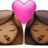 Beijo: Mulher, Mulher, Tom de Pele Médio, Tom de Pele Médio-Escuro