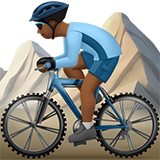 Homem Fazendo Mountain Bike: Tom de Pele Médio-Escuro