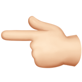 Указывающий налево палец: очень светлый тон кожи для Apple iOS 18.4