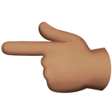 Указывающий налево палец: средний тон кожи для Apple iOS 18.4