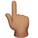 Указывающий вверх палец: средний тон кожи для Apple iOS 18.4