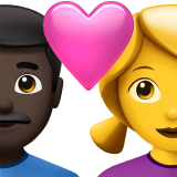 Пара с сердцем - Мужчина: Темный тон кожи, Женщина: Без тона кожи для Apple iOS 18.4