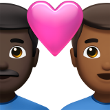 Закохана пара: чоловік чоловік дуже темний тон шкіри темний тон шкіри для Apple iOS 18.4