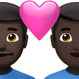 Закохана пара: чоловік чоловік дуже темний тон шкіри для Apple iOS 18.4