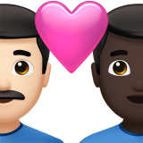 Влюбленная пара: мужчина мужчина очень светлый тон кожи очень темный тон кожи для Apple iOS 18.4