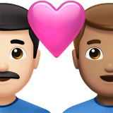 Закохана пара: чоловік чоловік Дуже світлий тон шкіри середній тон шкіри для Apple iOS 18.4