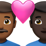 Закохана пара: чоловік чоловік темний тон шкіри дуже темний тон шкіри для Apple iOS 18.4