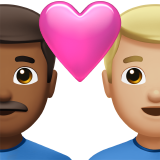 Закохана пара: чоловік чоловік темний тон шкіри світлий тон шкіри для Apple iOS 18.4