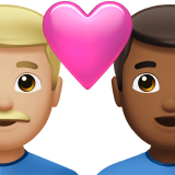 Закохана пара: чоловік чоловік світлий тон шкіри темний тон шкіри для Apple iOS 18.4