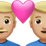 Закохана пара: чоловік чоловік світлий тон шкіри для Apple iOS 18.4