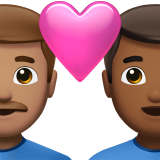 Закохана пара: чоловік чоловік середній тон шкіри темний тон шкіри для Apple iOS 18.4