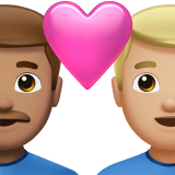 Закохана пара: чоловік чоловік середній тон шкіри світлий тон шкіри для Apple iOS 18.4