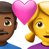 Пара с сердцем - Мужчина: Средне-темный тон кожи, Женщина: Без тона кожи для Apple iOS 18.4