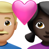 Couple With Heart - Man: Tom de pele Médio-Clara, Woman: Tom de pele Escura para Apple iOS 18.4