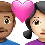 Пара з серцем-чоловік: середній тон шкіри, жінка: світлий тон шкіри для Apple iOS 18.4