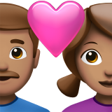 Пара з серцем-чоловік: середній тон шкіри, жінка: середній тон шкіри для Apple iOS 18.4