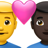 Пара з серцем-чоловік: без тону шкіри, чоловік: темний тон шкіри для Apple iOS 18.4