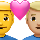 Пара с сердцем - Мужчина: без тона кожи, Мужчина: средне-светлый тон кожи для Apple iOS 18.4