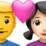 <p><strong>Couple With Heart</strong> - <em>Homem</em>: Sem tom de pele, <em>Mulher</em>: Tom de pele claro</p> para Apple iOS 18.4