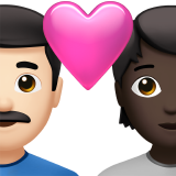 Пара с сердцем: Мужчина, Человек, Светлый тон кожи, Темный тон кожи для Apple iOS 18.4