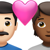 Пара з серцем: чоловік, особистість, світлий тон шкіри, середньо-темний тон шкіри для Apple iOS 18.4
