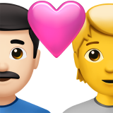 Пара з серцем: чоловік, Людина, світлий тон шкіри, без тону шкіри для Apple iOS 18.4