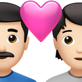 Пара с сердцем: Мужчина, Личность, Светлый Тон Кожи для Apple iOS 18.4