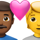 Пара з серцем: чоловік, особистість, середньо-темний тон шкіри, без тону шкіри для Apple iOS 18.4