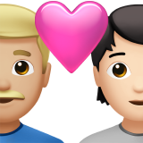 Пара з серцем: чоловік, особистість, середньо-світлий тон шкіри, світлий тон шкіри для Apple iOS 18.4