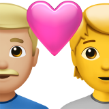Пара с сердцем: Мужчина, Личность, Средне-светлый тон кожи, Без тона кожи для Apple iOS 18.4