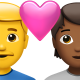 Пара з серцем: чоловік, Людина, без тону шкіри, середньо-темний тон шкіри для Apple iOS 18.4