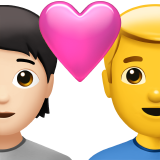 Пара з серцем: людина, чоловік, світлий тон шкіри, без тону шкіри для Apple iOS 18.4