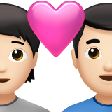 Пара с сердцем: Человек, Мужчина, Светлый тон кожи для Apple iOS 18.4