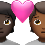 Закохана пара: дорослий дорослий дуже темний тон шкіри темний тон шкіри для Apple iOS 18.4