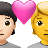 Пара з серцем: людина, людина, світлий тон шкіри, без тону шкіри для Apple iOS 18.4