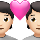 Пара з серцем: людина, людина, світлий тон шкіри для Apple iOS 18.4