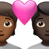 Закохана пара: дорослий дорослий темний тон шкіри дуже темний тон шкіри для Apple iOS 18.4