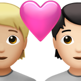 Закохана пара: дорослий дорослий світлий тон шкіри дуже світлий тон шкіри для Apple iOS 18.4