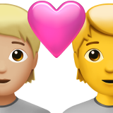 <p>Casal com Coração: Pessoa, Pessoa, Tom de Pele Médio-Claro, Sem Tom de Pele</p> para Apple iOS 18.4