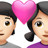 Пара з серцем: людина, жінка, світлий тон шкіри для Apple iOS 18.4