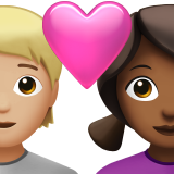 Пара з серцем: людина, жінка, середньо-світлий тон шкіри, середньо-темний тон шкіри для Apple iOS 18.4