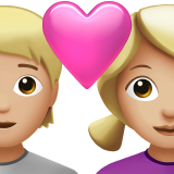 Пара з серцем: людина, жінка, середньо-світлий тон шкіри для Apple iOS 18.4